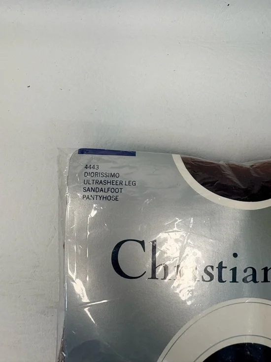 Vintage Christian Dior Diorissimo Pantyhose Size 2 Cinnamon Ultrasheer Sandal - Picture 3 of 6